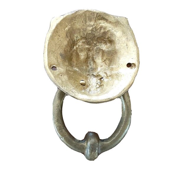 Solid Brass Metal Classical Ornate Lion Head Door Knocker Decorative Antique - Picture 5 of 8